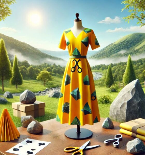 rock paper scissors yellow dress